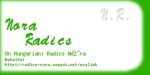 nora radics business card